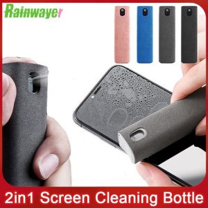 2 In 1 Phone Screen Cleaner Spray Computer Phone Screen Duster Tool Microfiber Cloth Cleaning Product Set No Cleaning Solution
